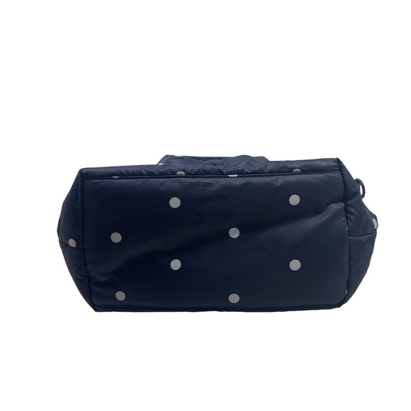 Kate Spade Quilted White Polka Dot Bag Bow Navy Top Handle - Picture 7 of 7